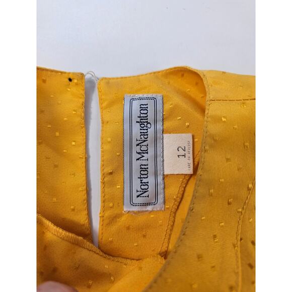 Norton mcnaughton vintage 12 yellow polkadot frill blouse short sleeve relaxed ^ - Picture 5 of 8